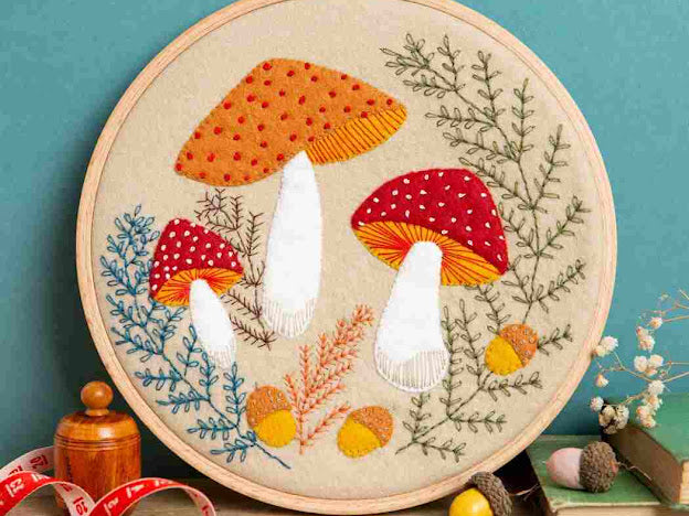Mushrooms Appliqué Felt Kit