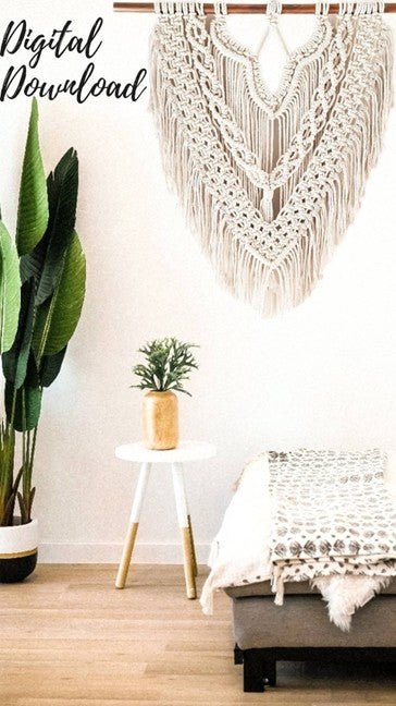 Macrame Pattern - Written PDF and Knot Guide | Macrame wall hanging Pattern | Macrame Backdrop Pattern