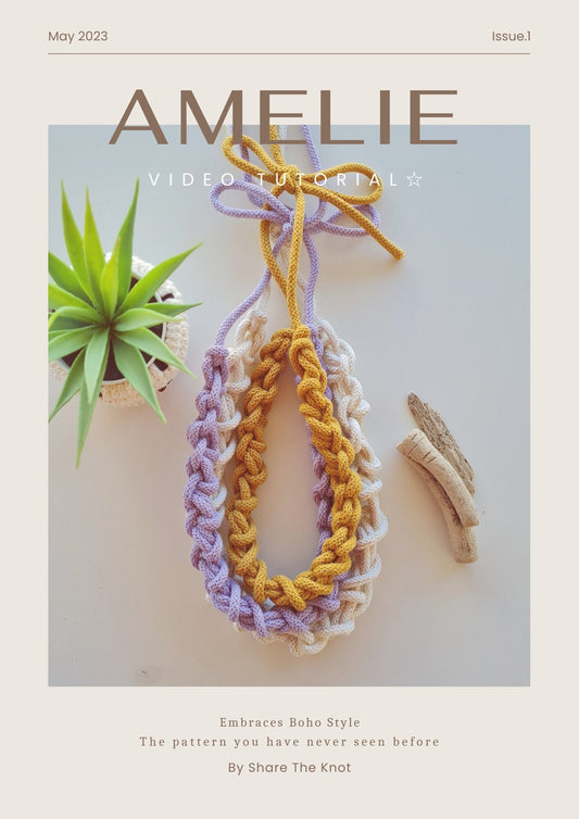 Macrame Necklace Tutorial for beginners || Amelie  Macrame Necklace Pattern