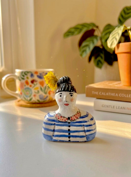 Quirky Lady Ceramic Bud Vase