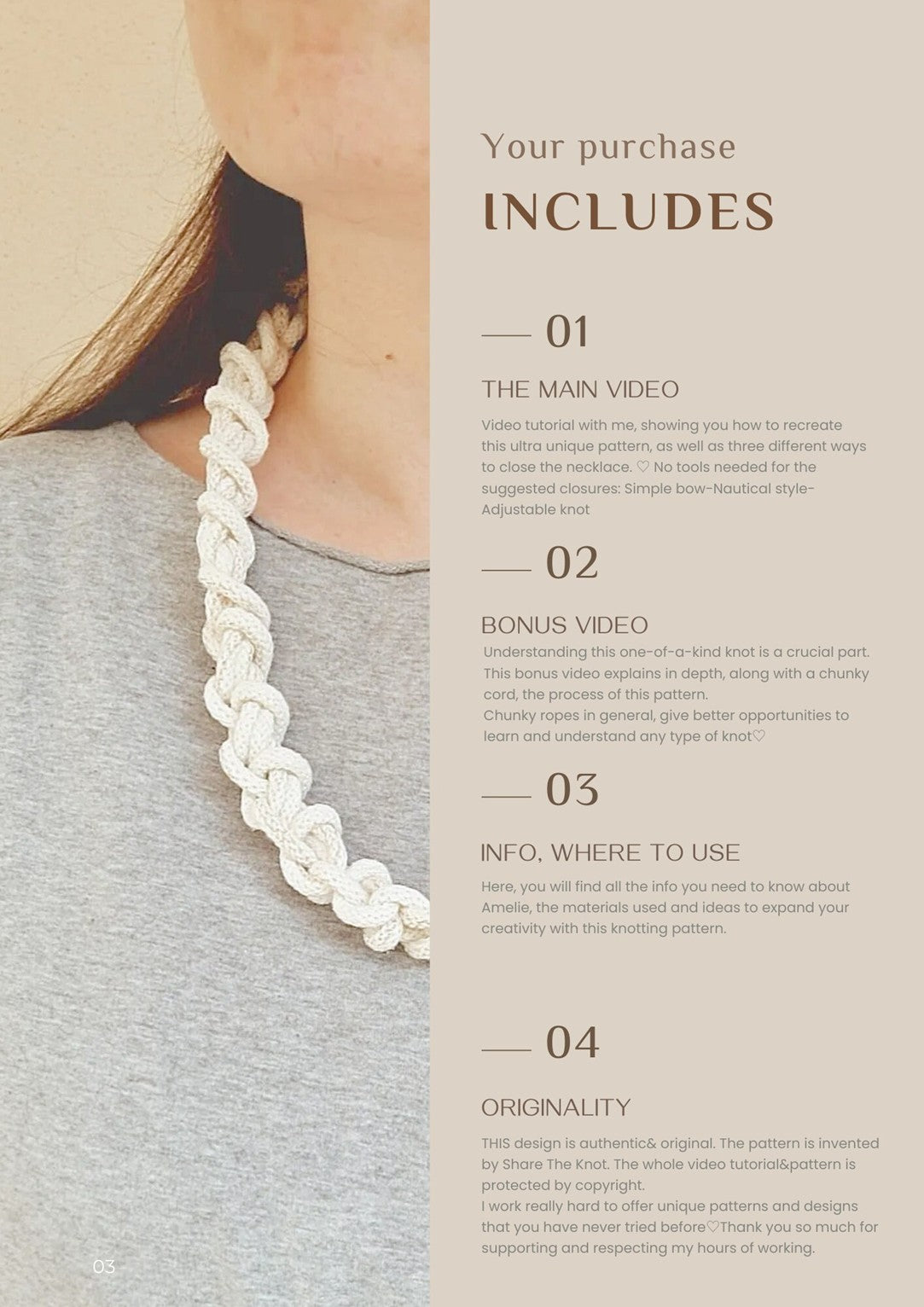 Macrame Necklace Tutorial for beginners || Amelie  Macrame Necklace Pattern