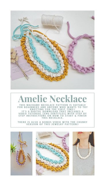 Macrame Necklace Tutorial for beginners || Amelie  Macrame Necklace Pattern