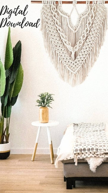 Macrame Pattern - Written PDF and Knot Guide | Macrame wall hanging Pattern | Macrame Backdrop Pattern
