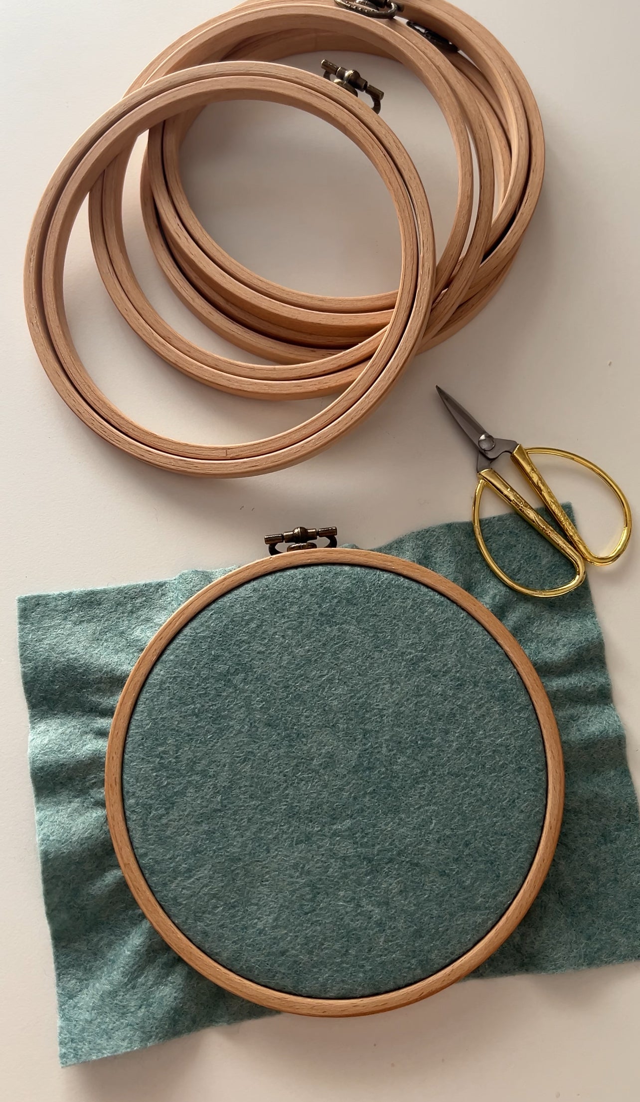 Ξύλινο τελάρο προβολής - Wooden high quality presentation hoop 10cm with antique handle