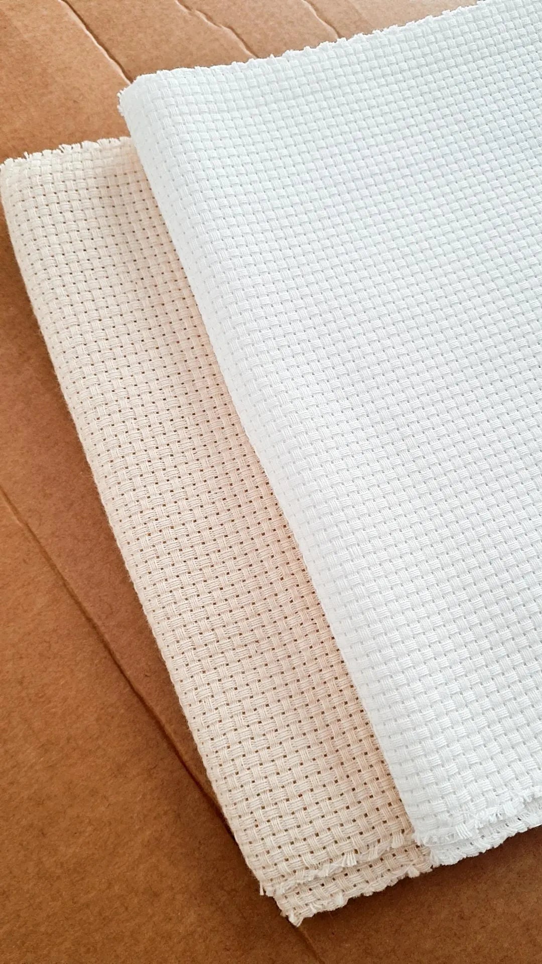 Punch Needle Ύφασμα ||GR Monk's Cloth White & Natural || Εταμίνα Κεντήματος ||Αραιής Ύφανσης #2