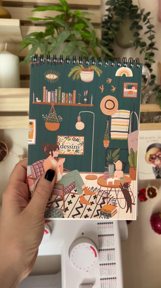 Premium Sketchbook for mixed media Artists - “The cozy Space” sketchbook