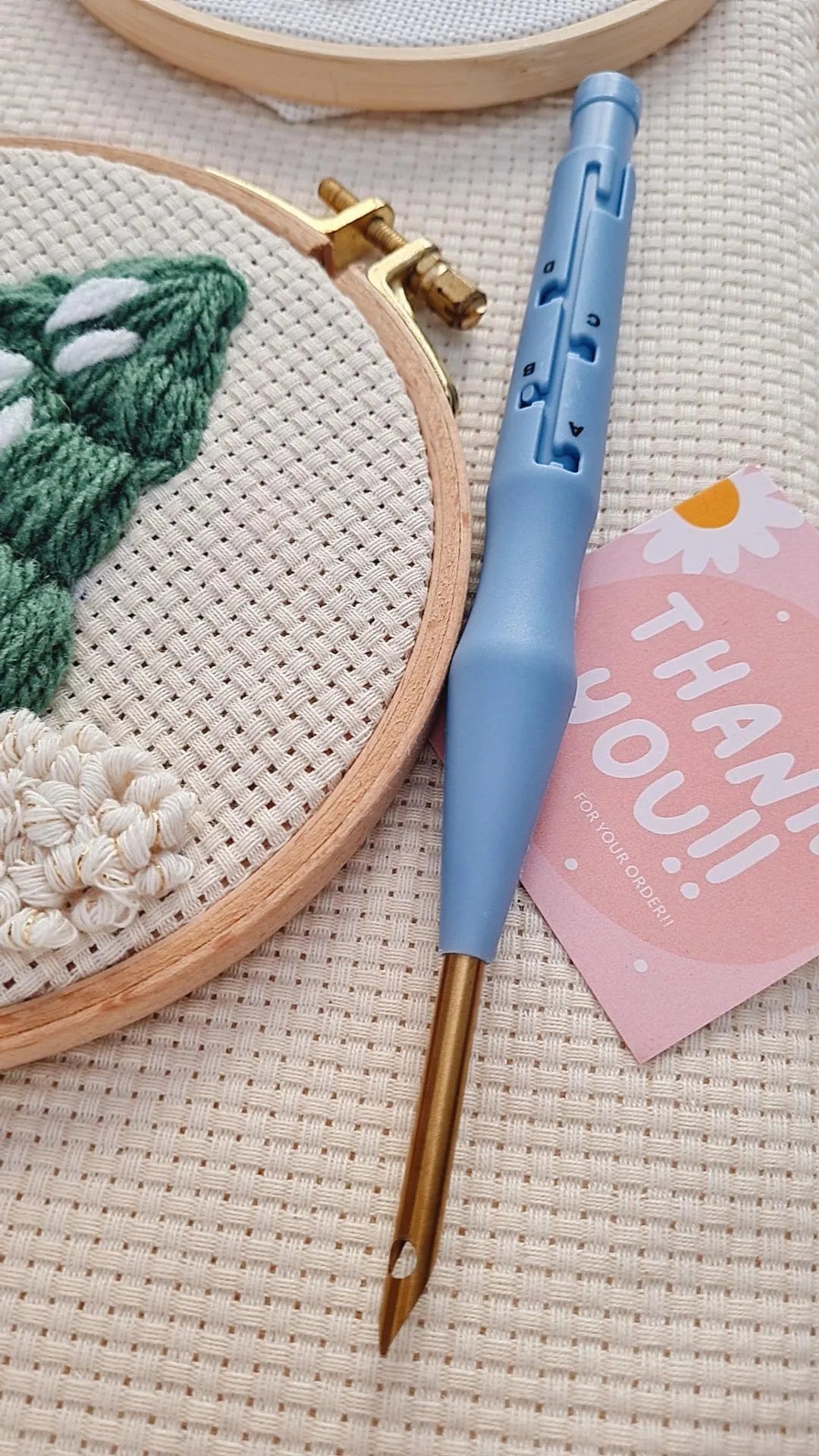 Punch Needle Ύφασμα ||GR Monk's Cloth White & Natural || Εταμίνα Κεντήματος ||Αραιής Ύφανσης #2